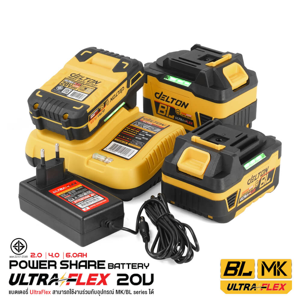 แบตเตอรี่ DELTON ULTRAFLEX BL-SERIES 20V 6AH